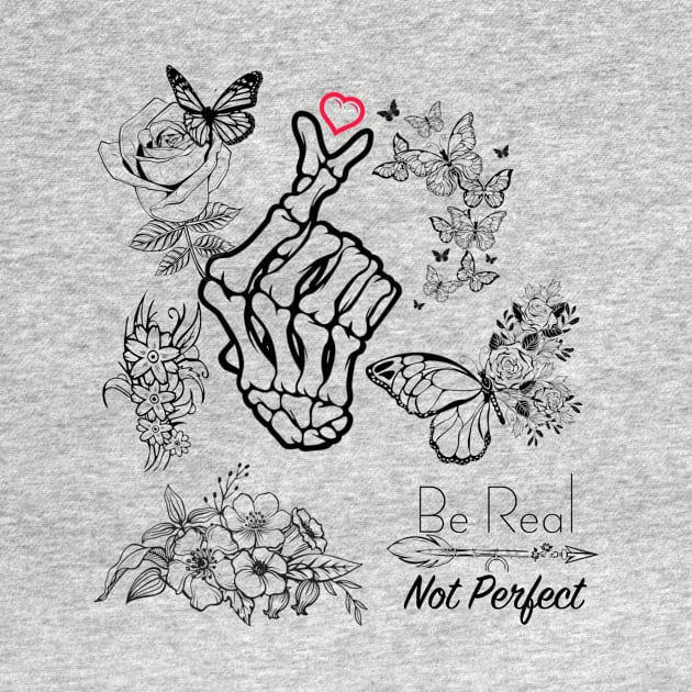 Be real not perfect SVG PNG, svg cut files for Cricut, Self love svg, Inspirational svg, Kindness svg, tshirt, boho svg, front pocket svg by ElRyan